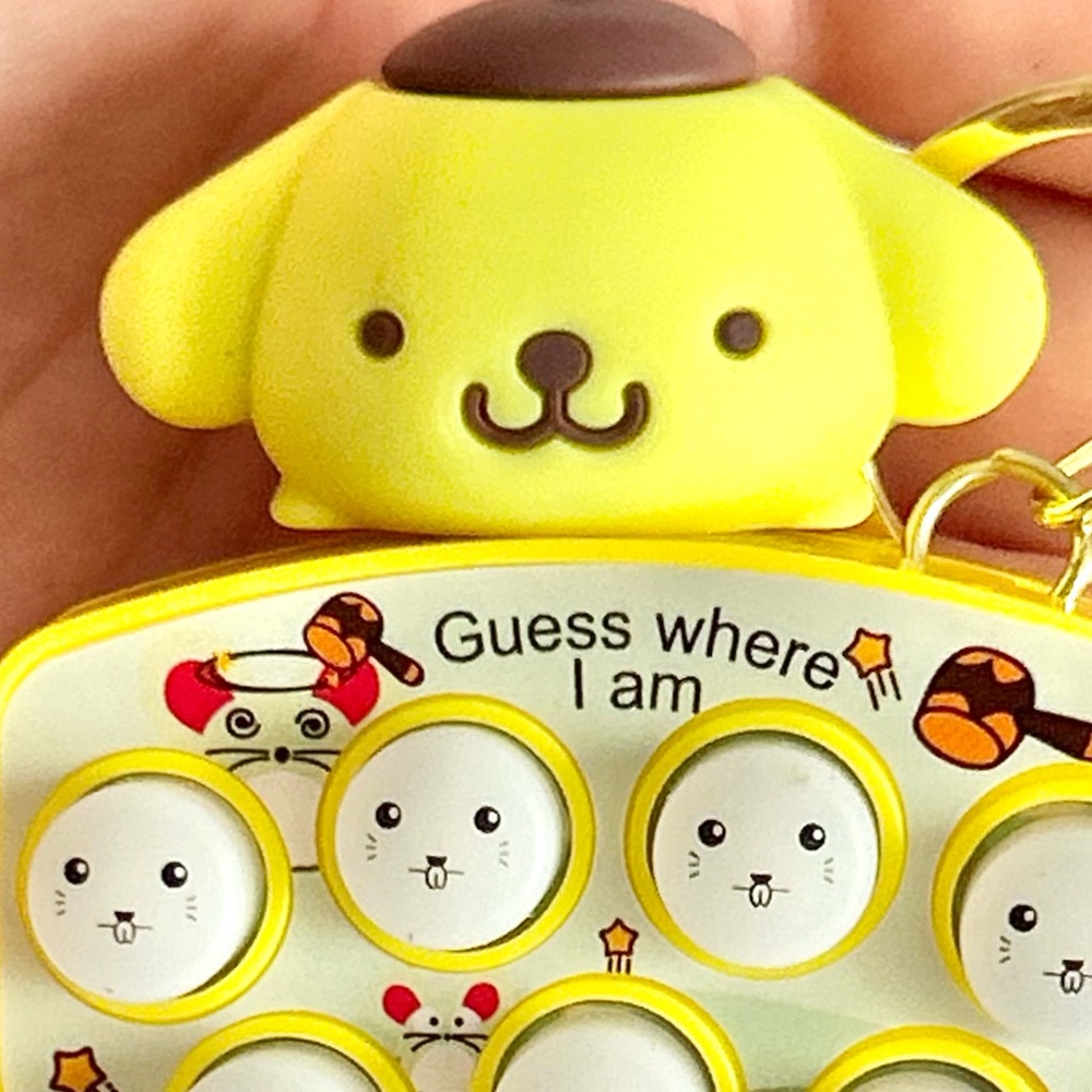 💛Pompompurin “Guess Where I Am” Game Keychain Backpack Accessory - Picture 2 of 2